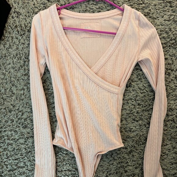 Aerie Long Sleeve Cross Front Bodysuit - Picture 2 of 3